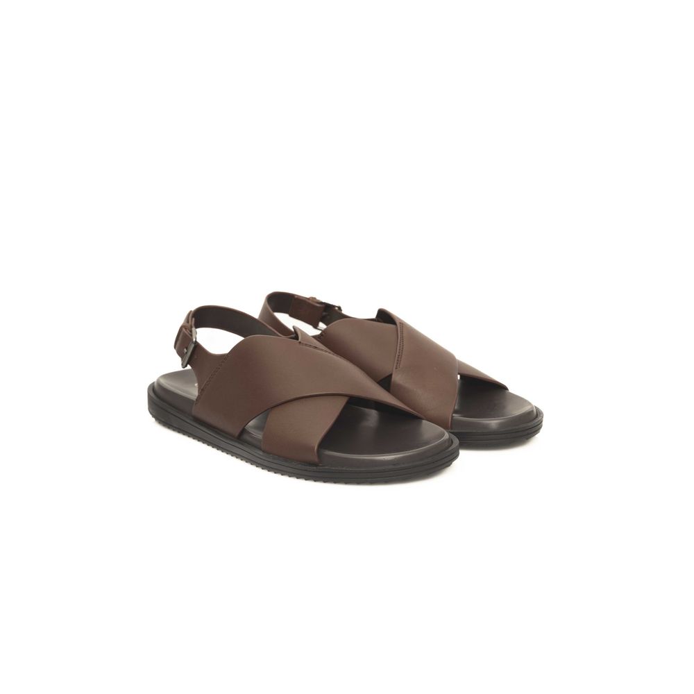 Cerruti 1881 Brown Cowhide Men Sandal - ACCEXO