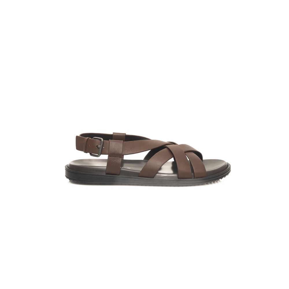 Cerruti 1881 Brown Cowhide Men Sandal - ACCEXO