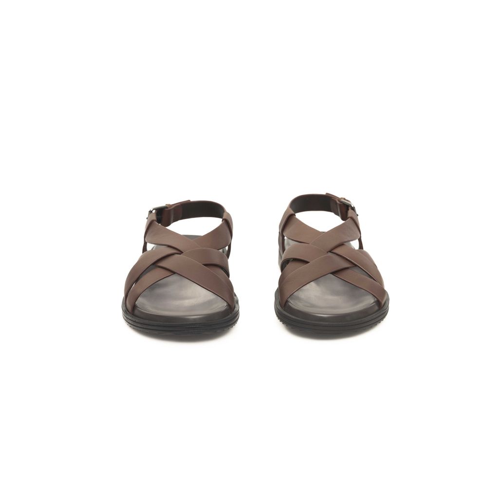 Cerruti 1881 Brown Cowhide Men Sandal - ACCEXO