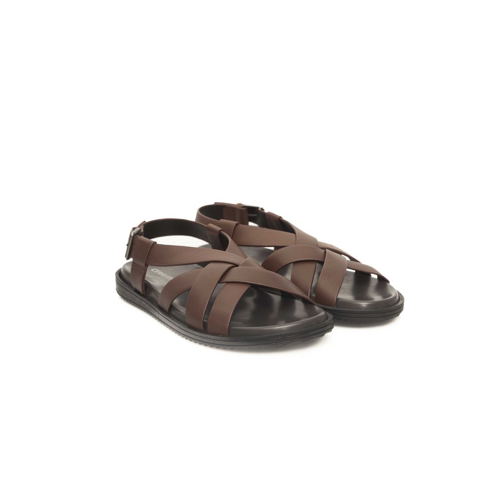 Cerruti 1881 Brown Cowhide Men Sandal - ACCEXO
