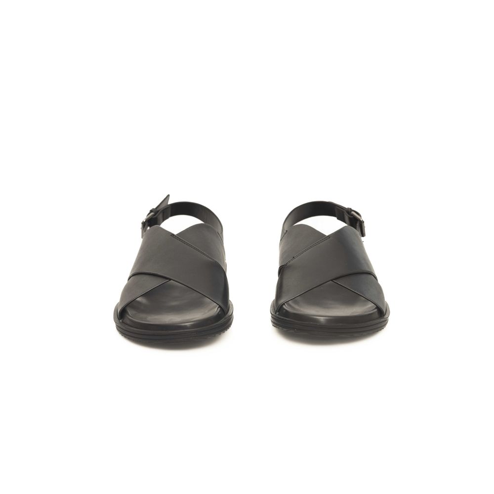 Cerruti 1881 Black Cowhide Sandal - ACCEXO