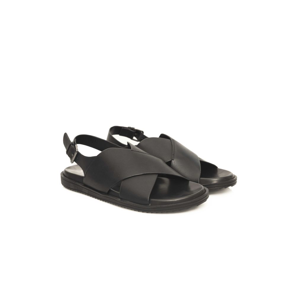 Cerruti 1881 Black Cowhide Sandal - ACCEXO