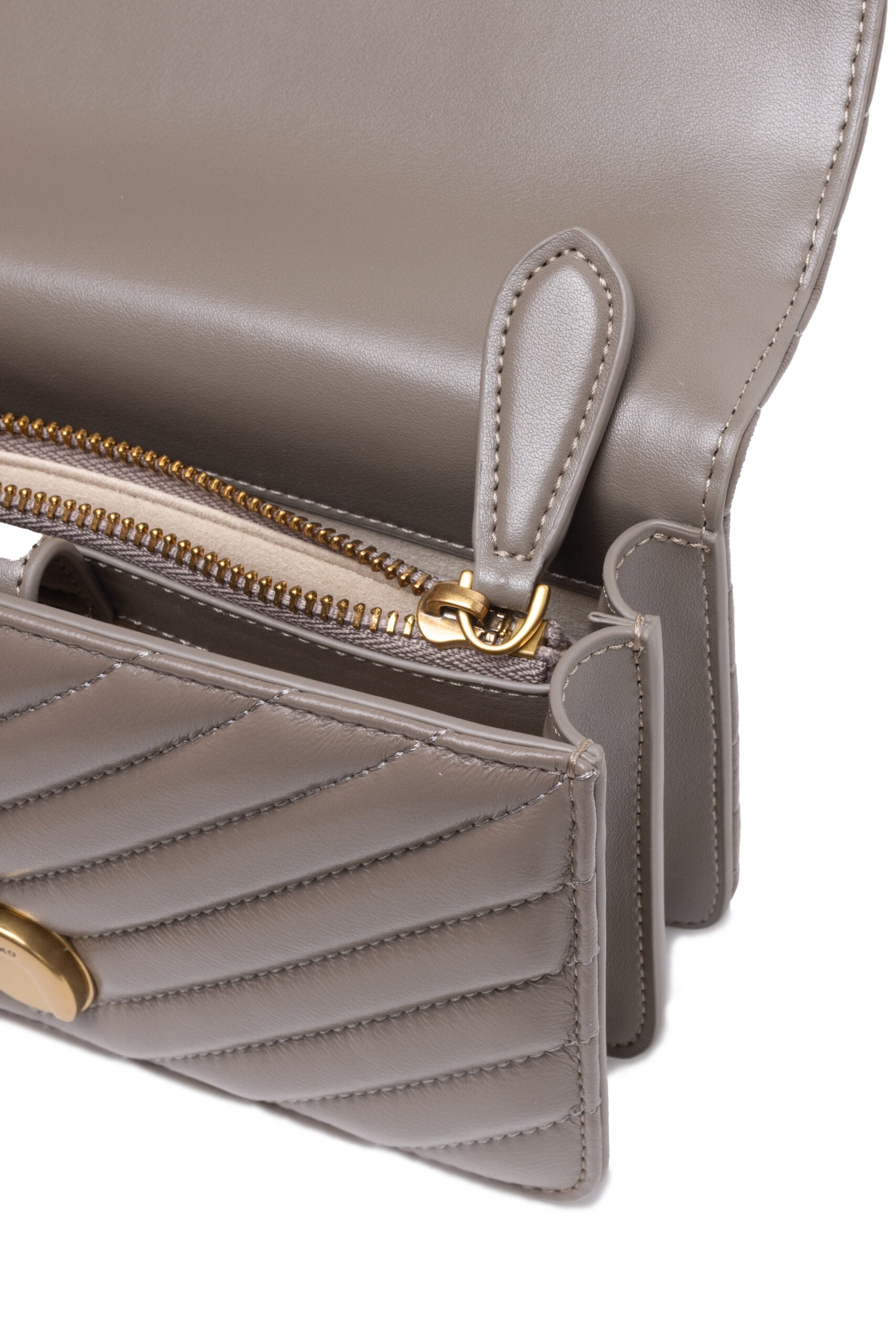 PINKO Grey Mini Love Bag One Chevron - ACCEXO
