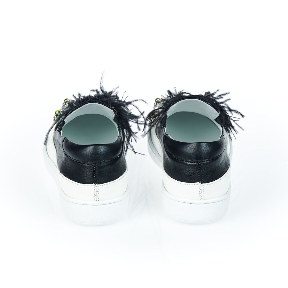 Mr&Mrs Italy Black And White Bovine Leather Shoe - ACCEXO