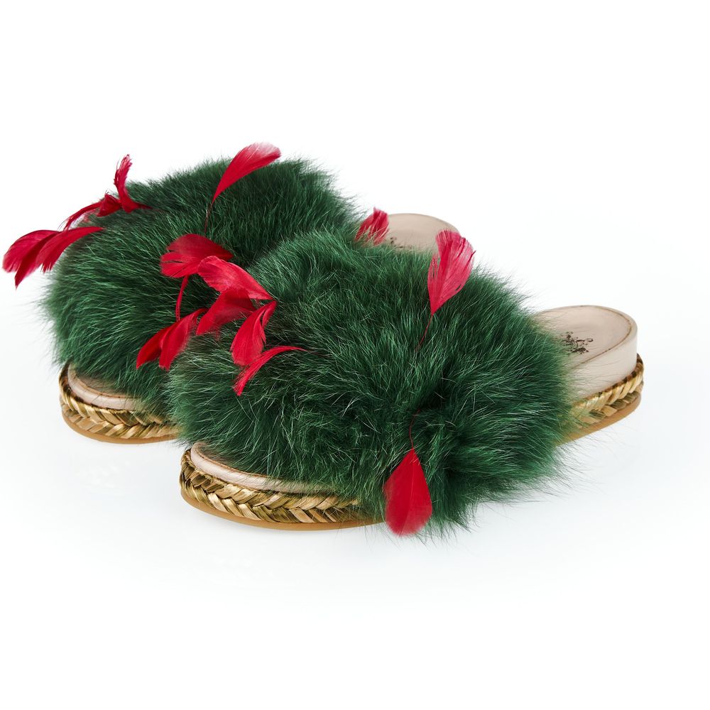 Mr&Mrs Italy Green Textile Shoe - ACCEXO