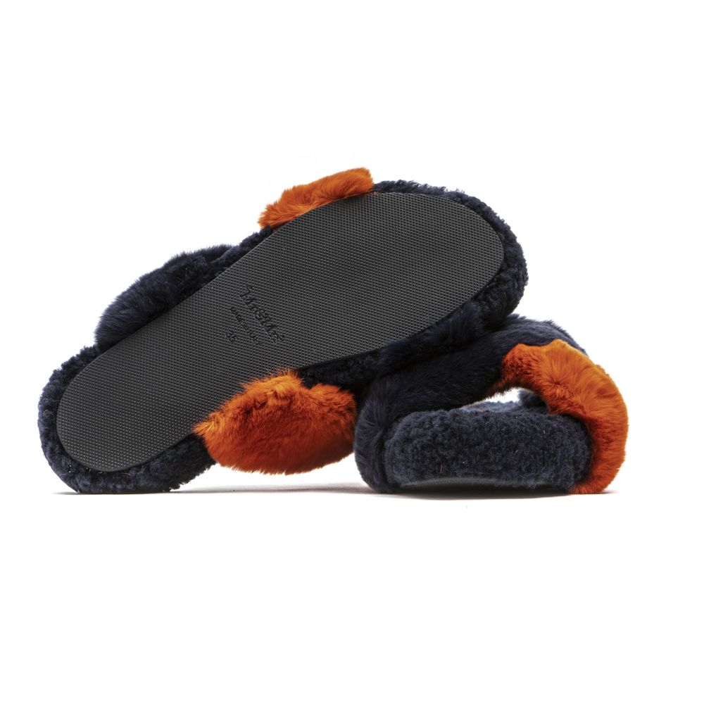 Mr&Mrs Italy Blue Rabbit Fur Sandal - ACCEXO
