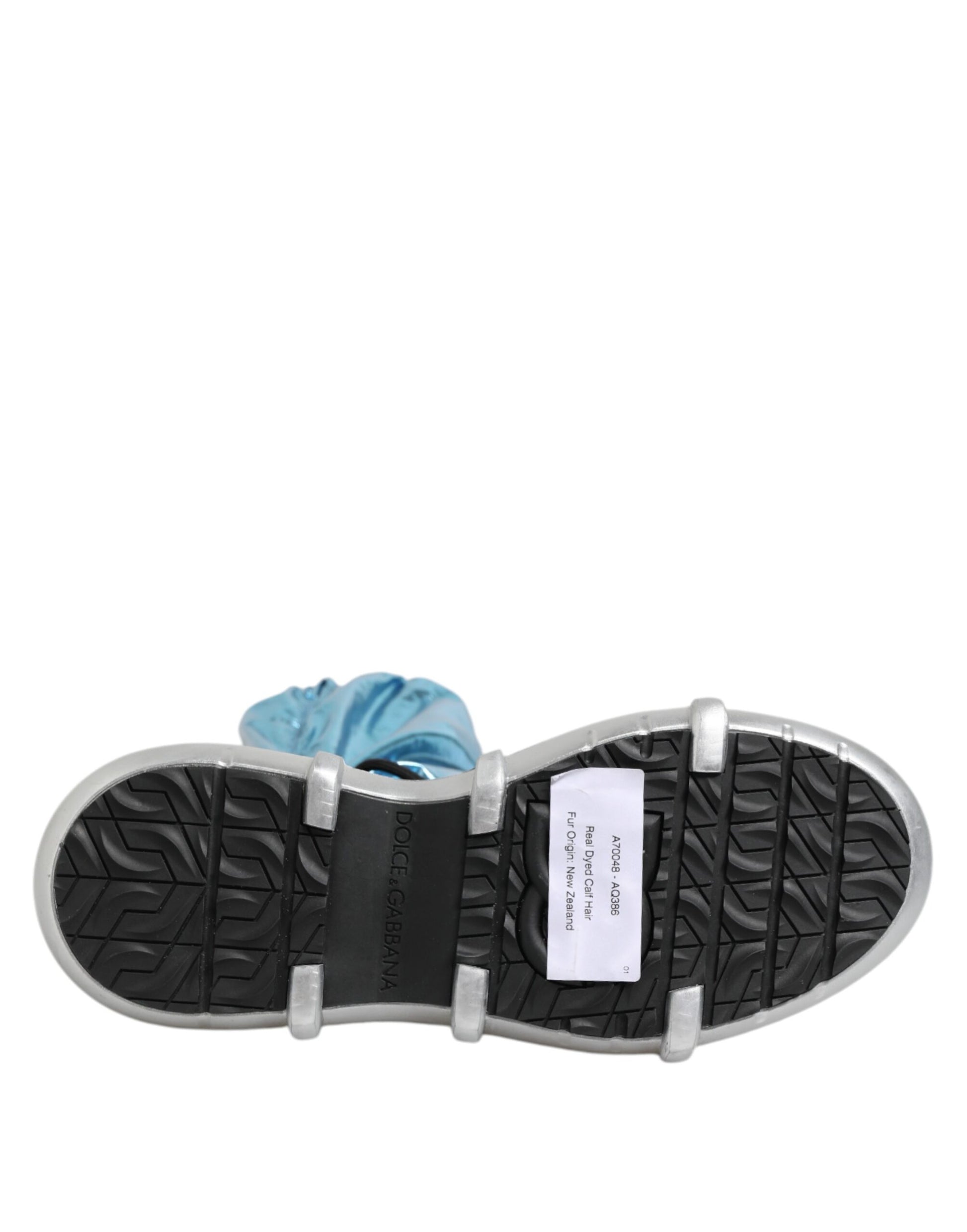 Dolce & Gabbana Blue Lace Up Over The Knee Socks Men Boots Shoes - ACCEXO