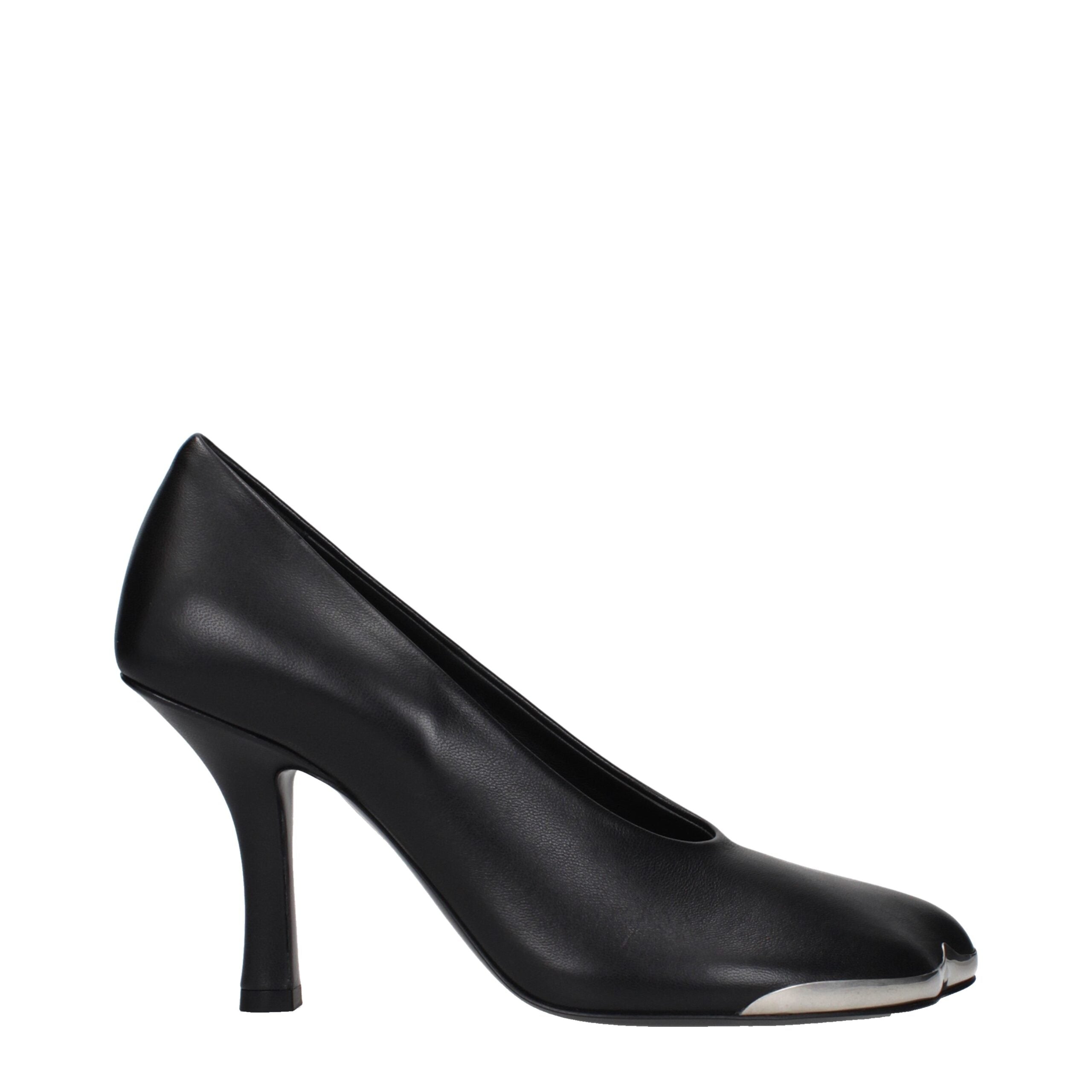 Burberry Black Leather High Heel Pumps