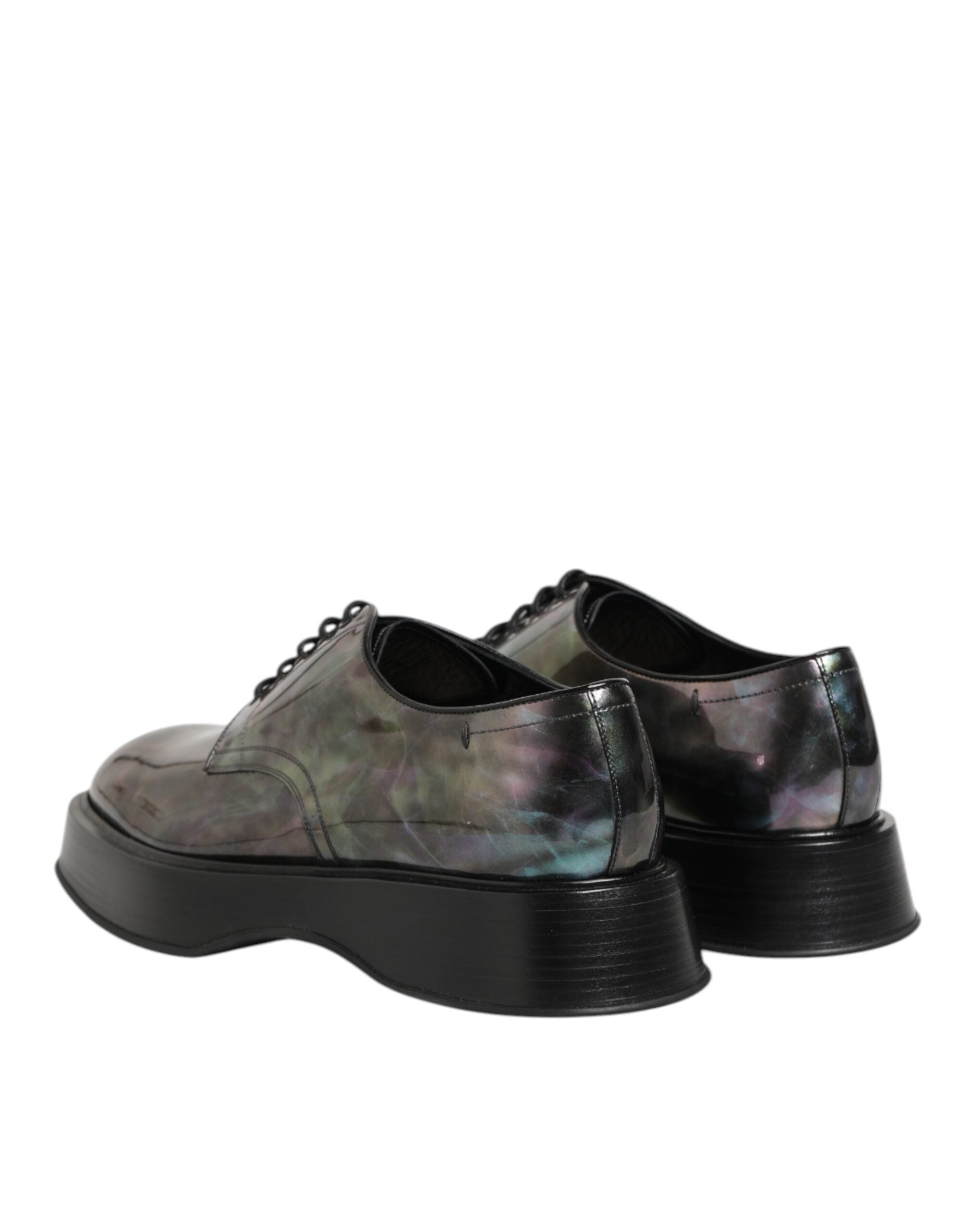 Dolce & Gabbana Multicolor Leather Lace-up Men Formal Derby Shoes - ACCEXO