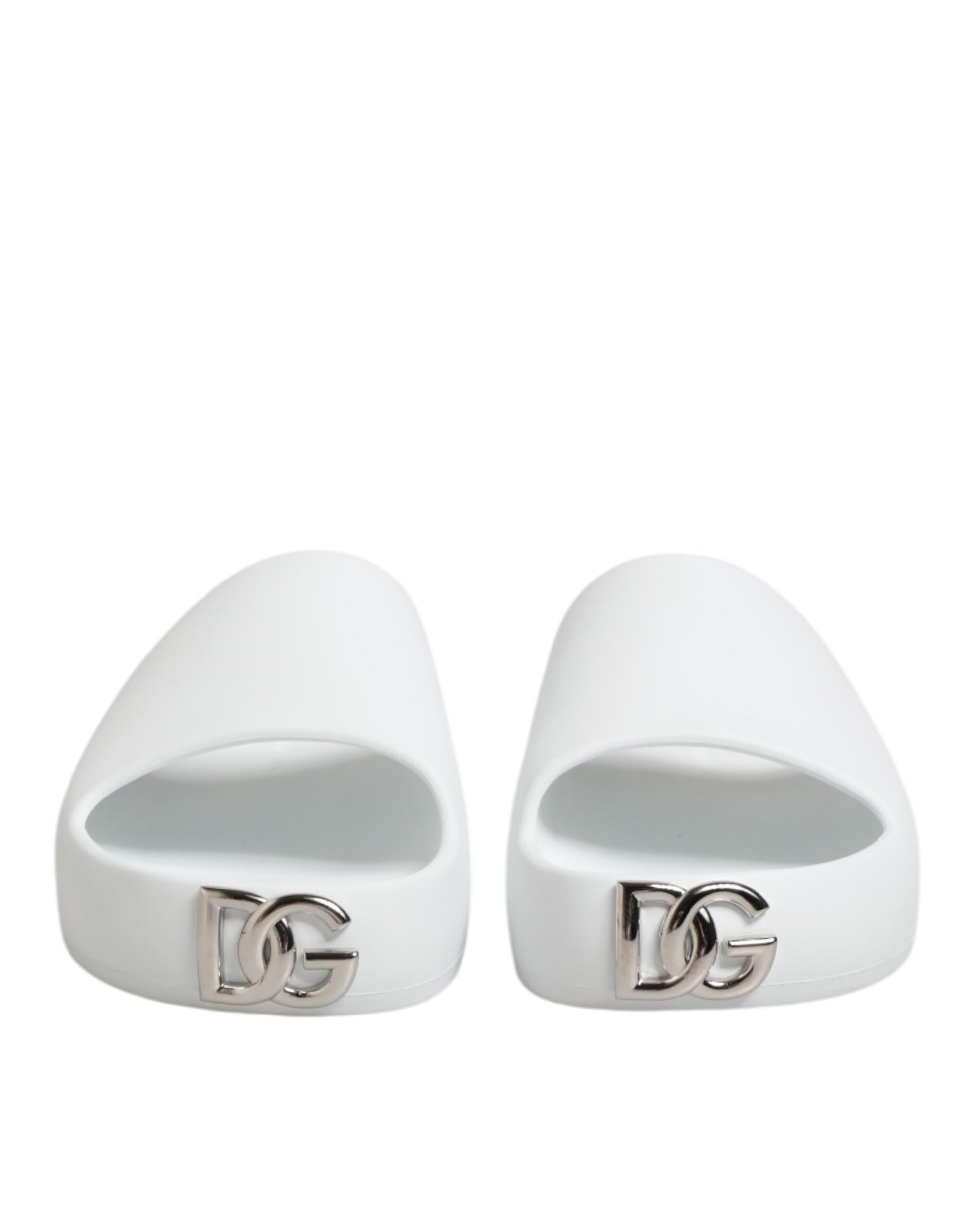 Dolce & Gabbana White Logo Slides Sandals Men Beachwear Shoes - ACCEXO
