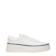 Jil Sander White Leather Platform Sneakers