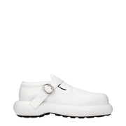 Jil Sander White Leather Slip-On Loafers