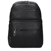 Piquadro Black Leather Backpacks