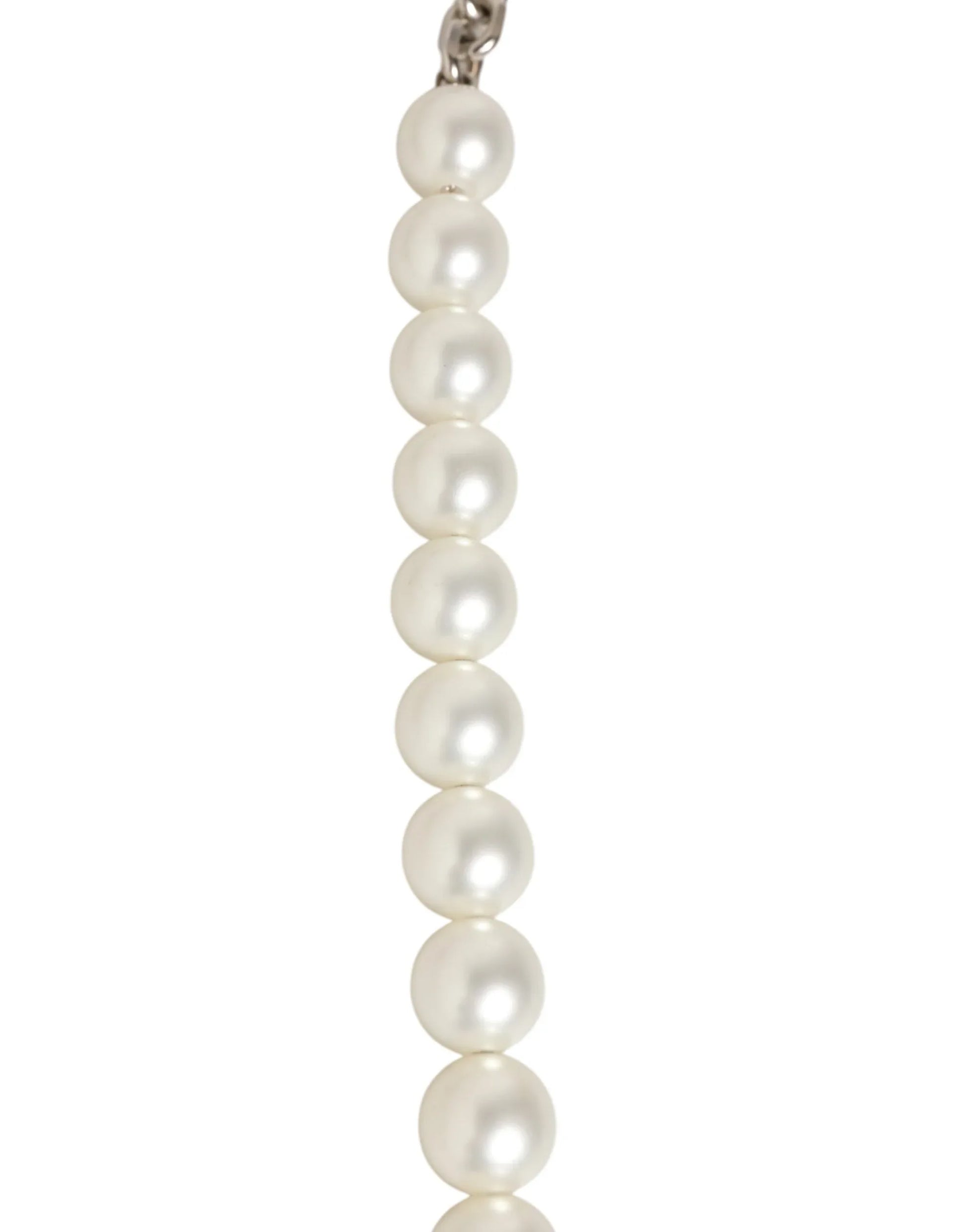 Dolce & Gabbana Black Leather Pearl Chain Bag Accessory Shoulder Strap - Zachava