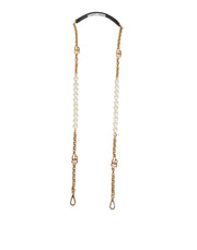 Dolce & Gabbana Black Leather Gold Chain Bag Accessory Shoulder Strap for Women