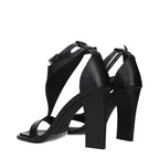 Max Mara Black Leather Stiletto Heel Sandals