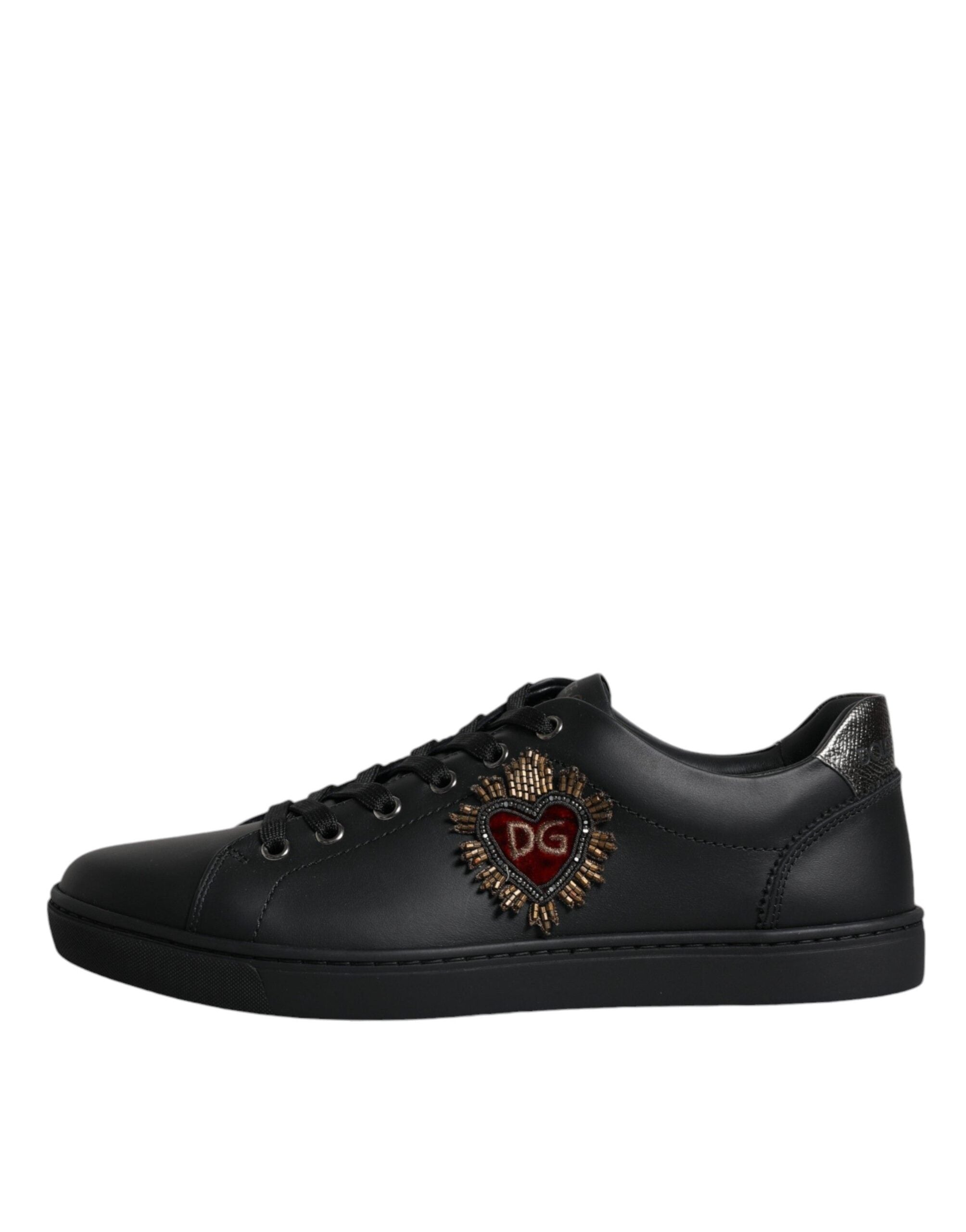Dolce & Gabbana Black London Sacred Heart Men Sneakers Shoes - ACCEXO