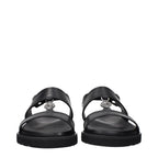 Versace Black Leather Sandals