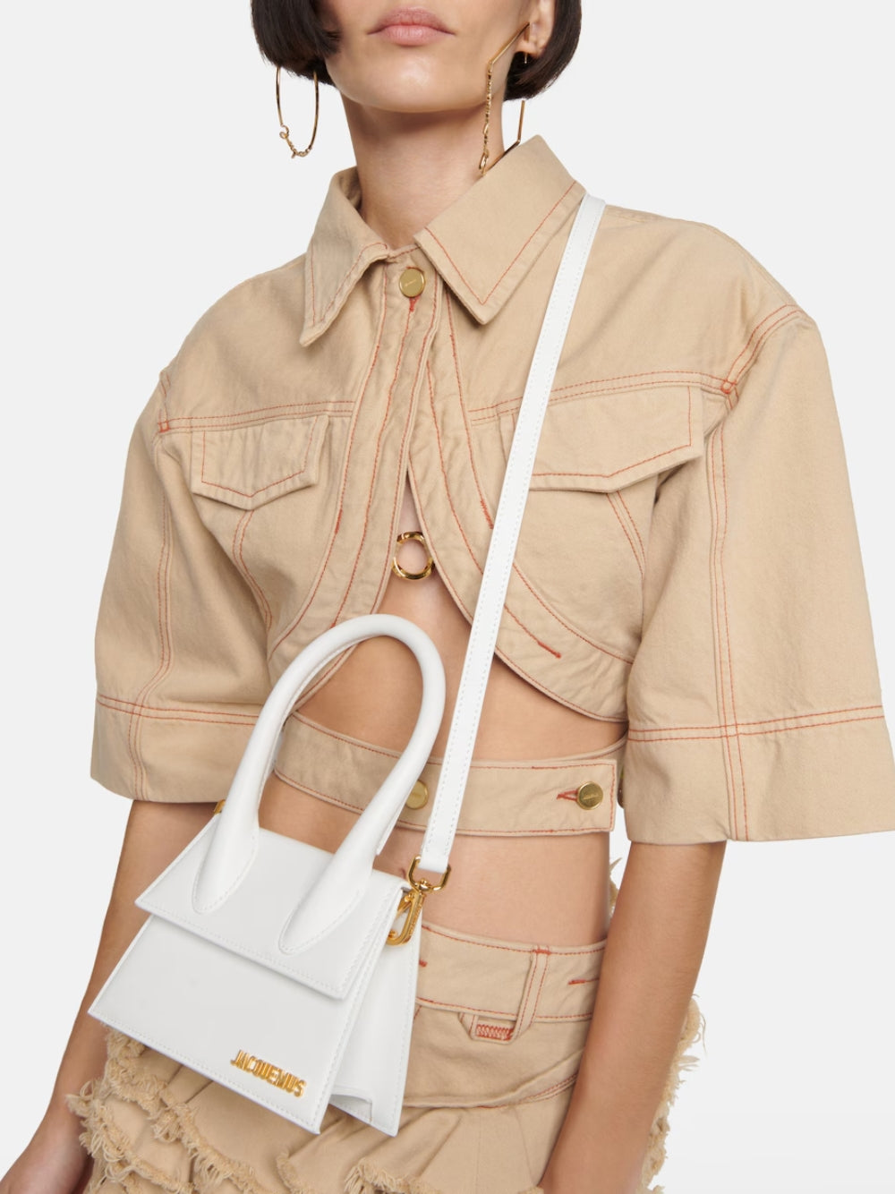 Jacquemus White Le Chiquito Moyen Bag - ACCEXO