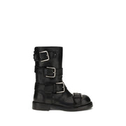 Dolce & Gabbana Black Calf Leather Bos Taurus Lace-Up Boots
