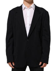 Dolce & Gabbana Dark Blue Viscose 2 Buttons Suit Jacket Blazer