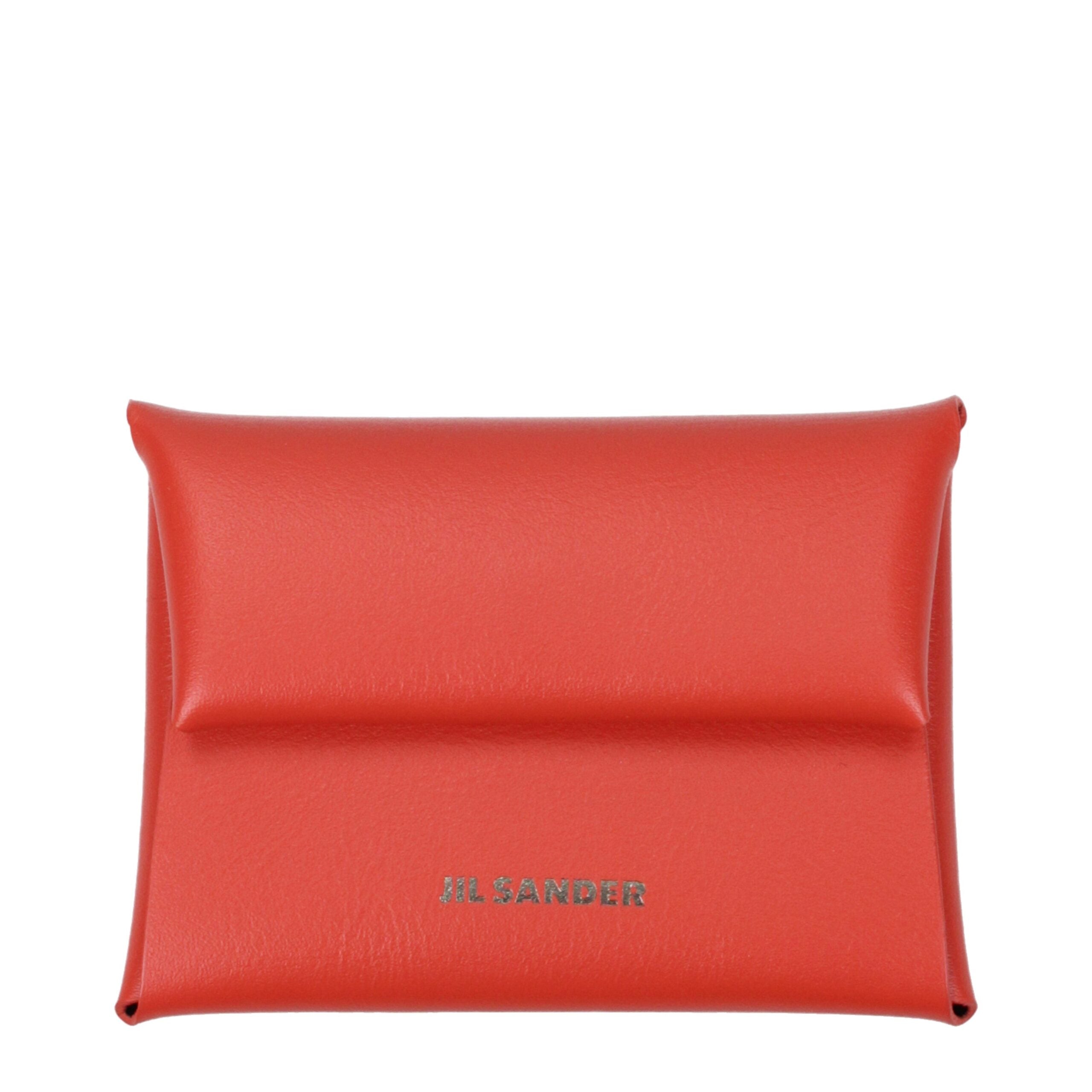 Jil Sander Orange Leather Wallets