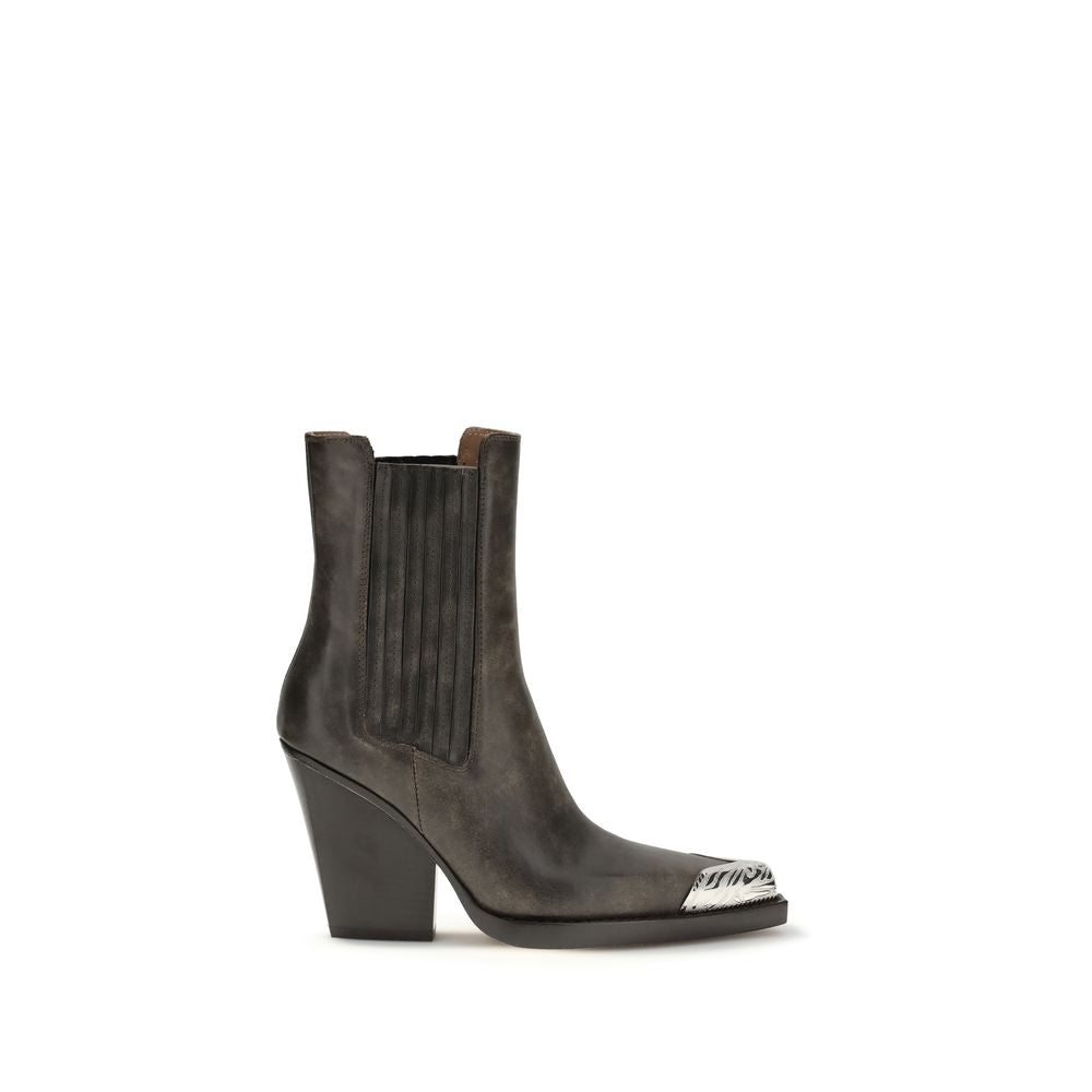 Paris Texas Black Leather Ankle Boots