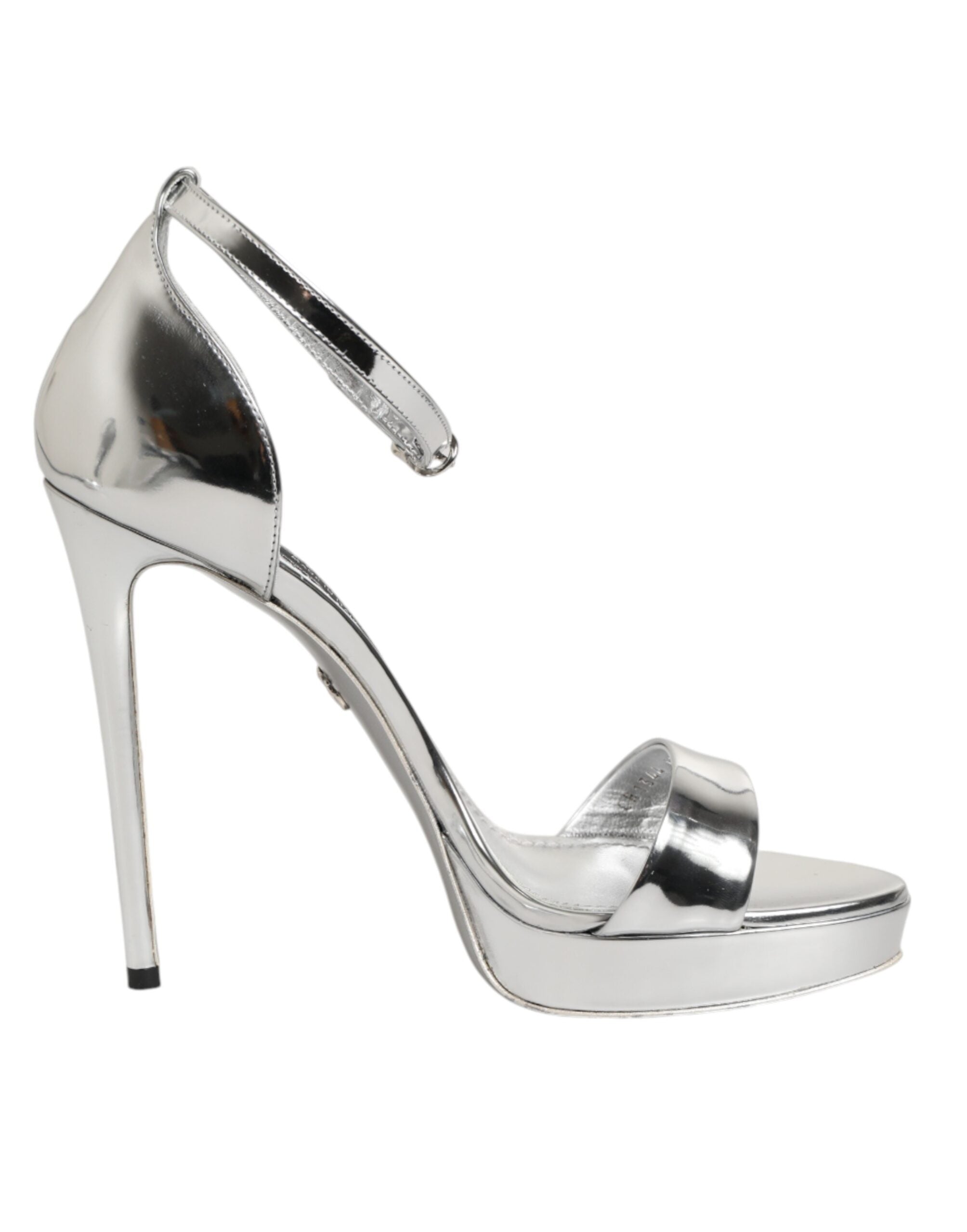 Dolce & Gabbana Silver Leather Platform Keira Sandals Shoes for Women