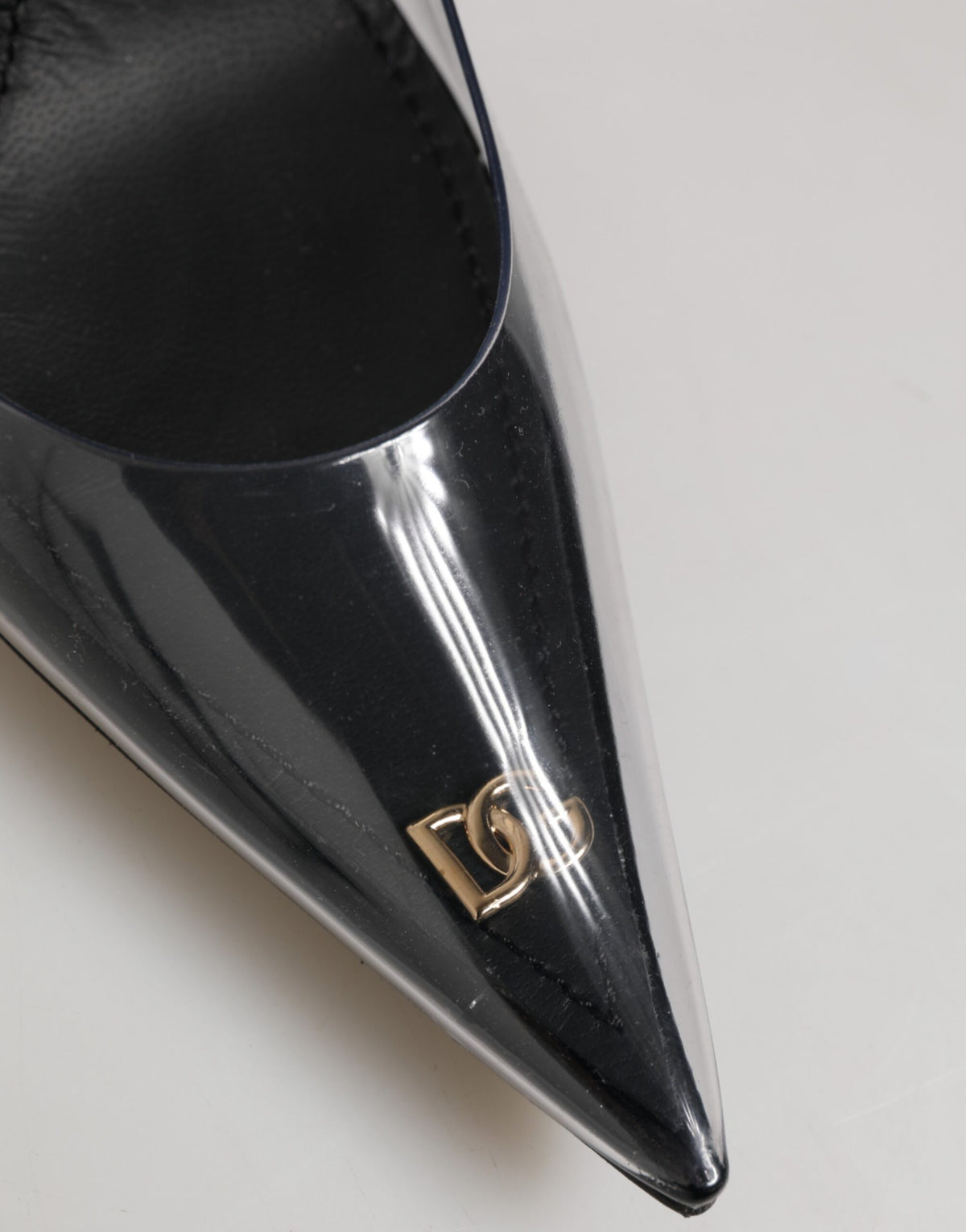 Dolce & Gabbana Black Leather Clear PVC Slingback Pumps Shoes