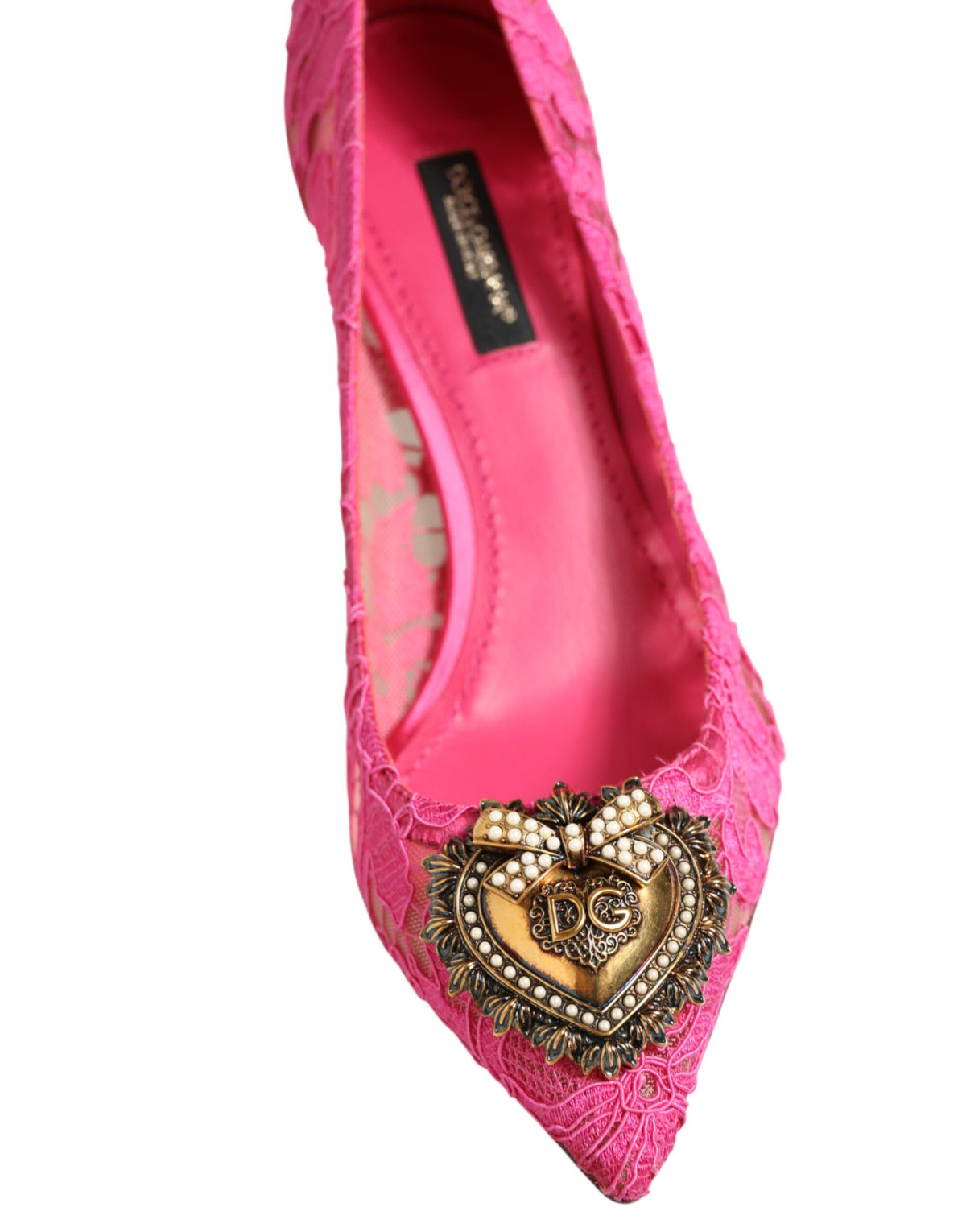 Dolce & Gabbana Pink Taormina Lace DEVOTION Pumps Shoes