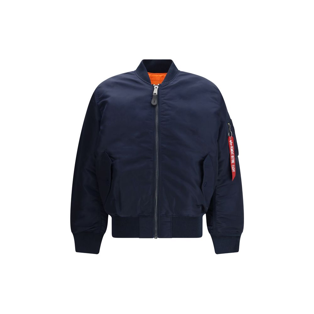 ALPHA INDUSTRIES Blue Nylon Bomber