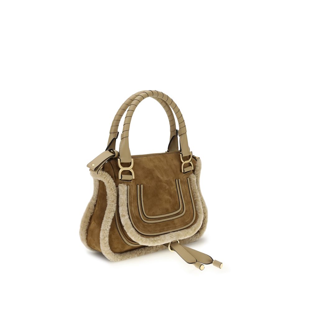 Chloé Suede and shearling leather Marcie small Handbag