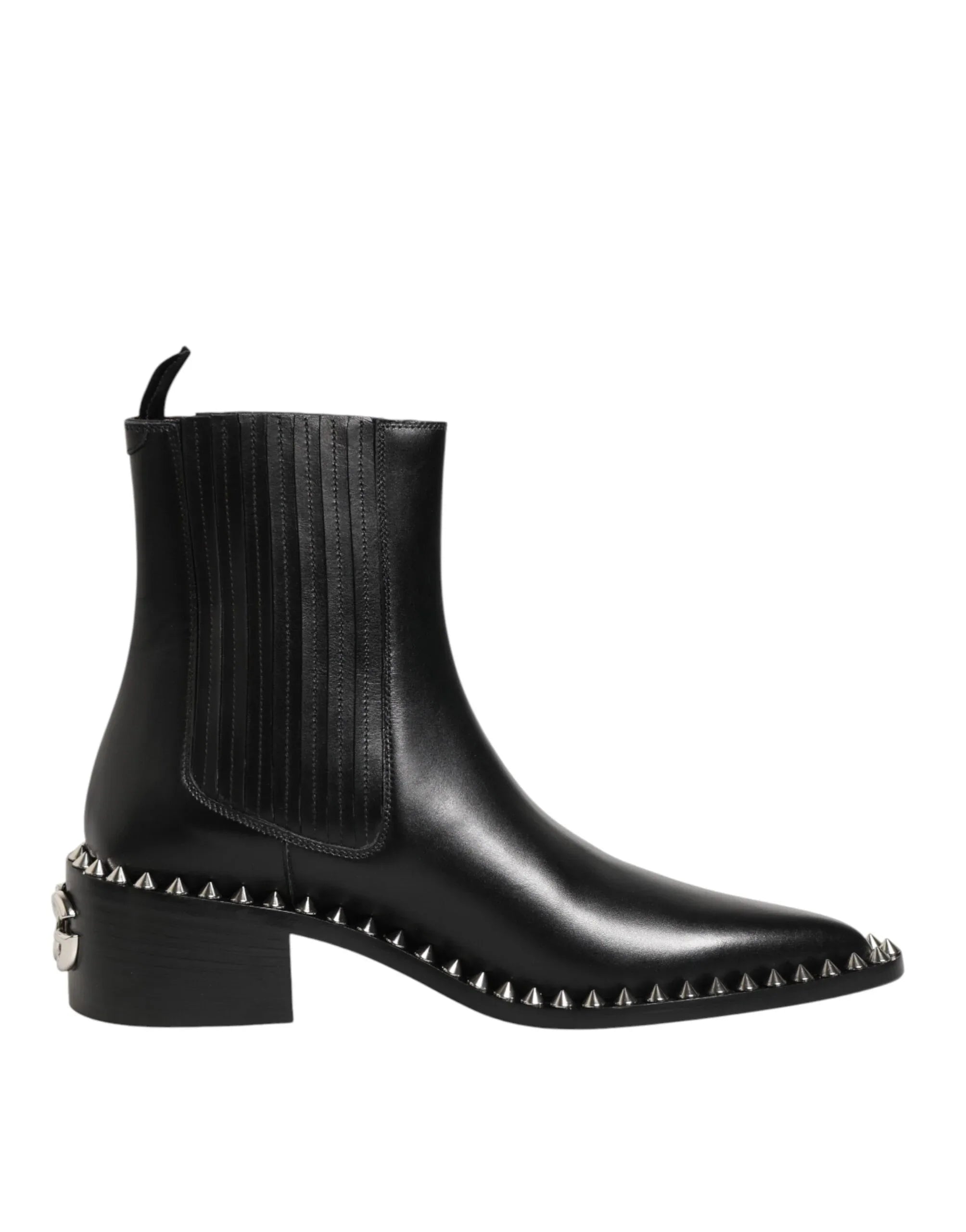 Dolce & Gabbana Black Studded Chelsea Short Ankle Boots Shoes Secondary image