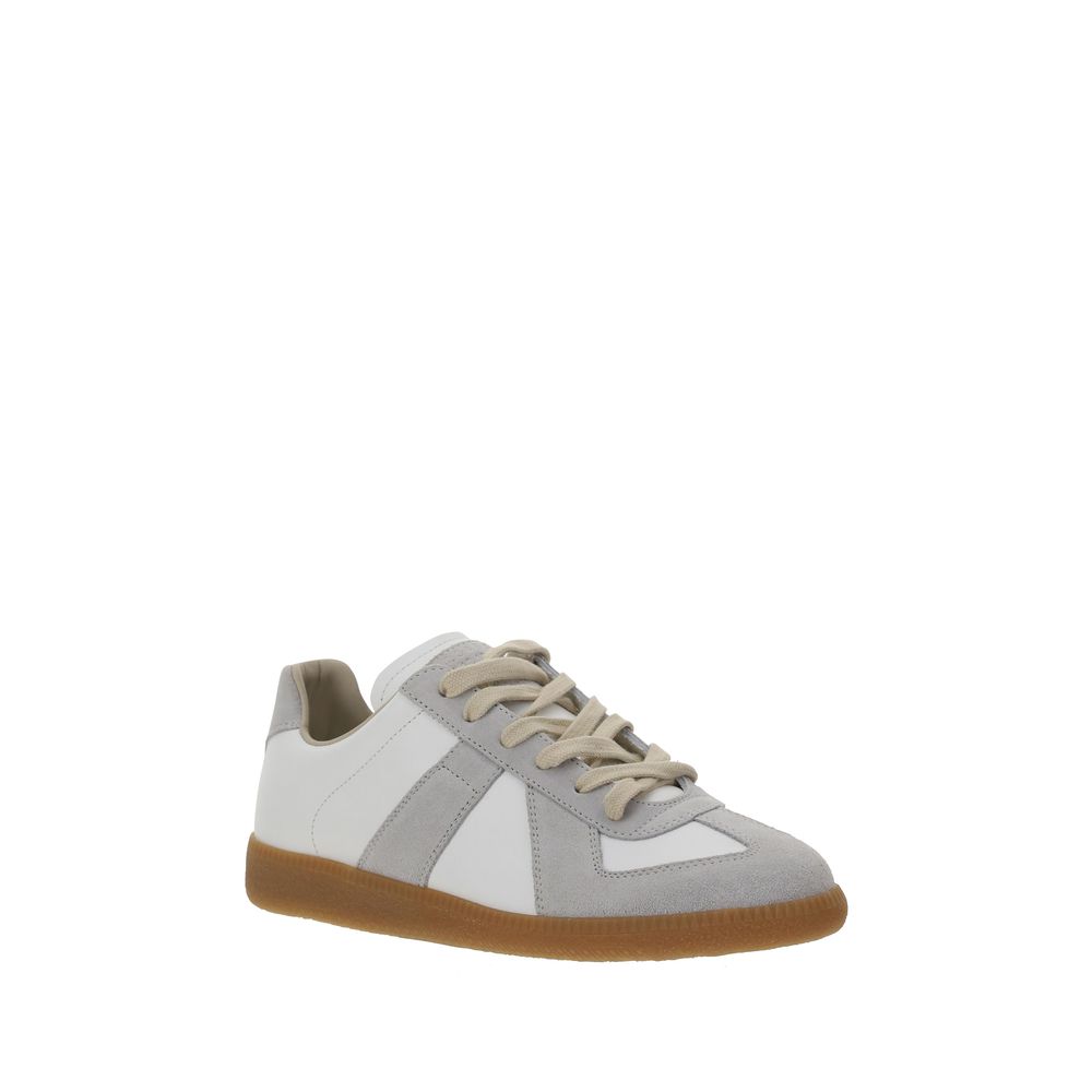 Margiela White Calf Leather Bos Taurus Low Top Sneakers