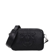 PINKO Black Leather Crossbody Bag
