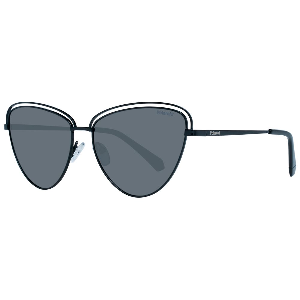 Cat-eye sunglasses with dark lenses on a white background