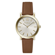 Furla Brown Leather Dress Watch