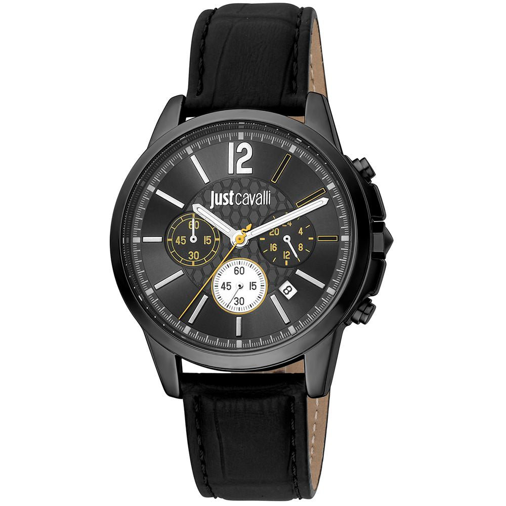 Just Cavalli Black Leather Dress Watch Main image