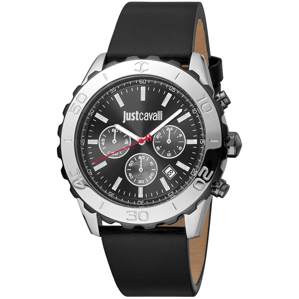 Just Cavalli Black Leather Dress Watch Main image