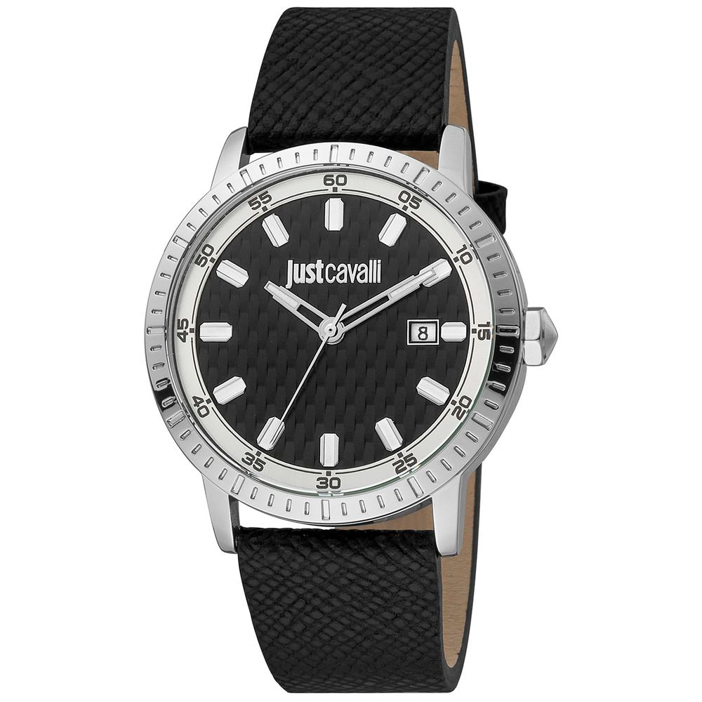 Just Cavalli Black Leather Dress Watch Main image