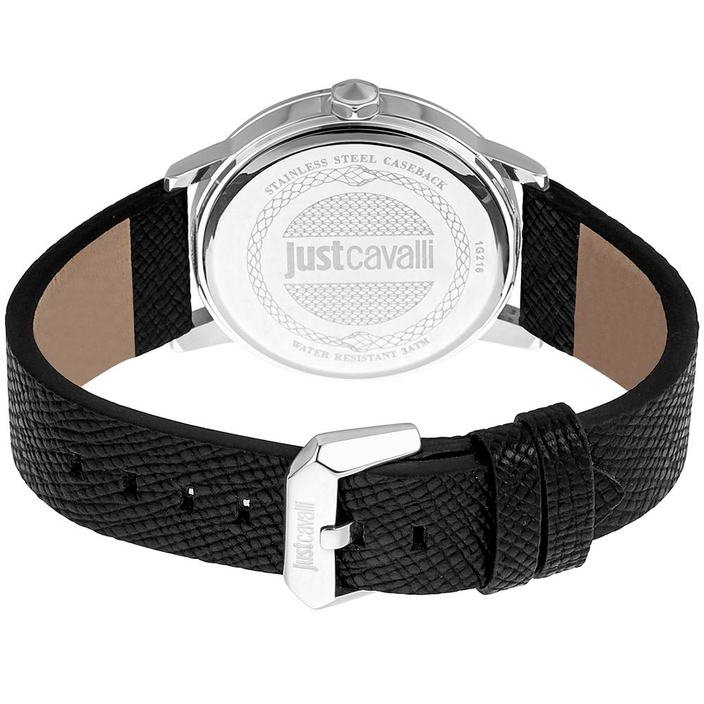 Just Cavalli Black Leather Dress Watch Secondary image