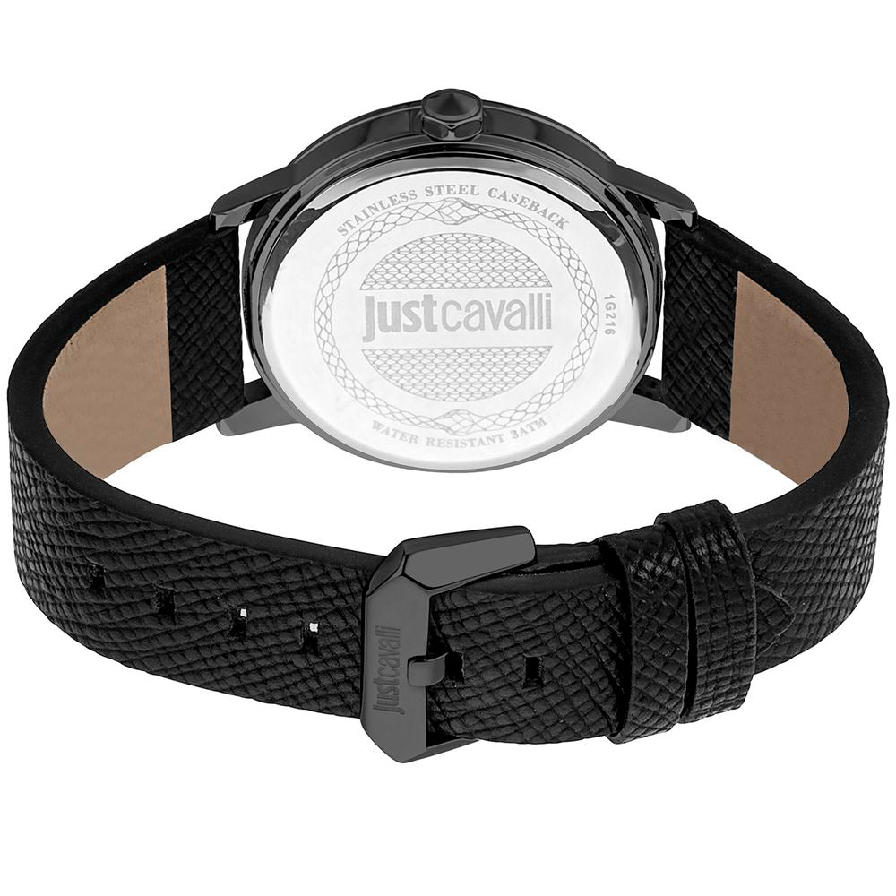 Just Cavalli Black Leather Dress Watch Secondary image
