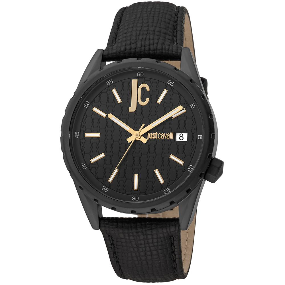 Just Cavalli Black Leather Dress Watch Main image