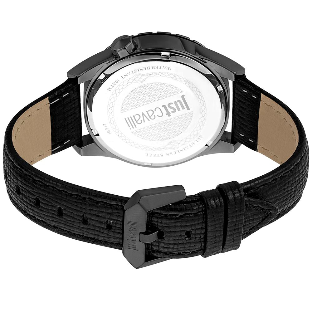 Just Cavalli Black Leather Dress Watch Secondary image