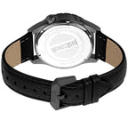 Just Cavalli Black Leather Dress Watch