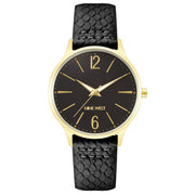 Nine West Black Leather Dress Watch