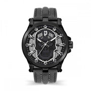 Police Black Leather Dress Watch