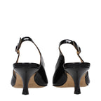 Maison Margiela Black Leather Mid Heel Pumps