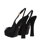 Dolce & Gabbana Black Satin High Heel Pumps