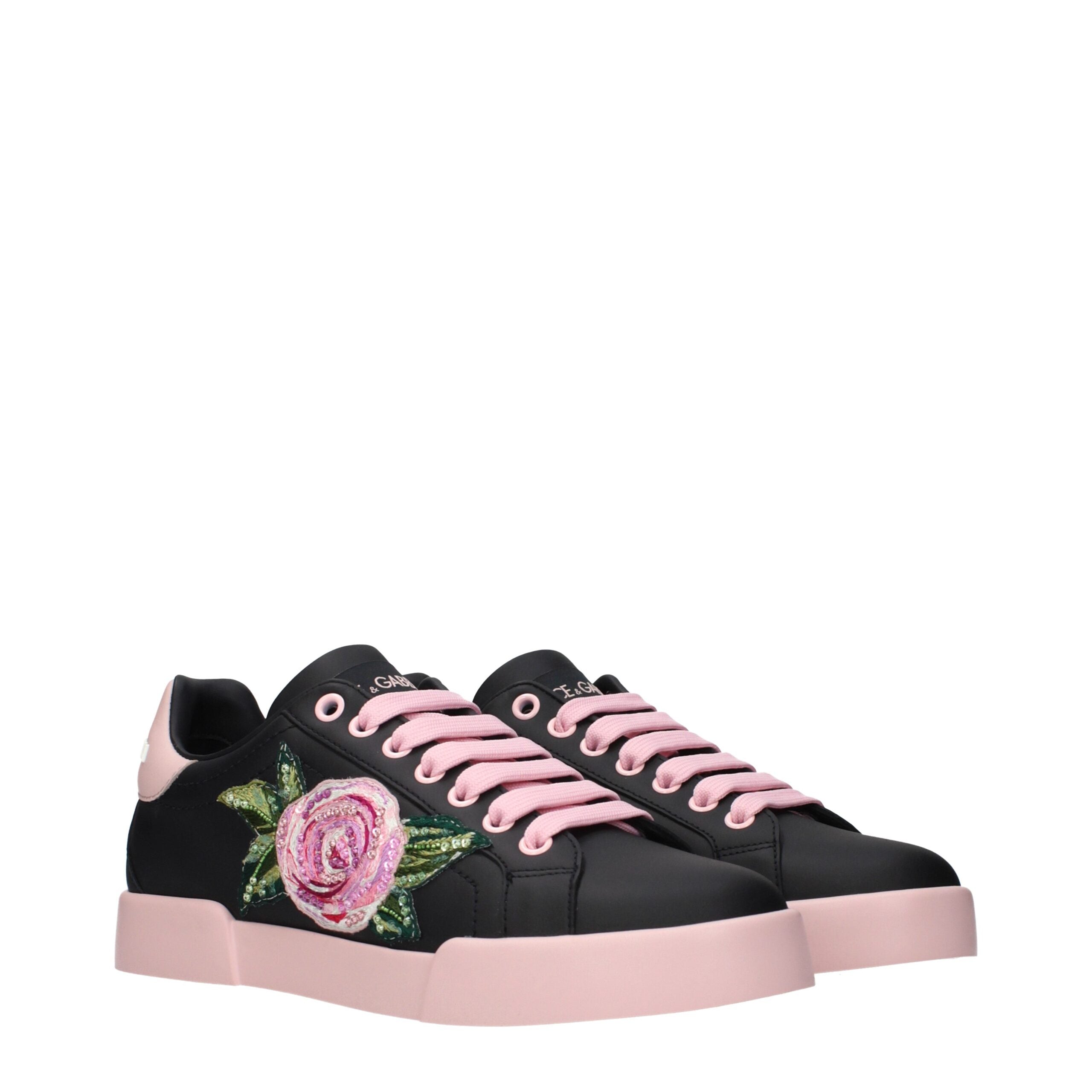 Dolce & Gabbana Black Leather Sneakers Secondary image